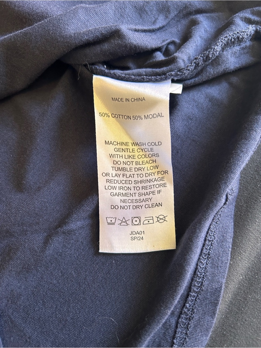 Quince Dark Blue Scoop Neck Cotton Modal Blend Short Sleeve Tee Women’s Small - Picture 4 of 5